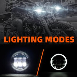 SKUNTUGUANG 1 Pair 4.5 Inch Led Fog Light with Angel Eyes (White)