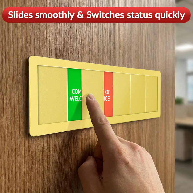 Office Door Sign with 6 Options, Gold Acrylic Privacy Door