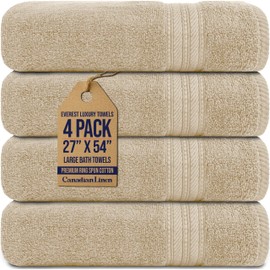 Canadian Linen - Toallas de baño Everest de lujo, 27 x 54 pulgadas, 500 gm, paquete de 4 toallas de ducha de felpa de secado rápido para el hogar,... 