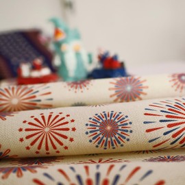 SASTYBALE 4th of July Table Runner, Reusable Patriotic Memorial Day Table Runners, Independence & Veteran' Day Kitchen Dining Fireworks Pattern Decor for Indoor & Outdoor Home Party, 13 x 72 Inch