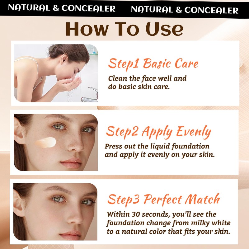VIOLA HOUSE Foundation Color Changing,Flüssige Foundation Makeup Für Das Gesicht,Flawless