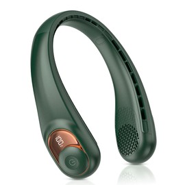 Neck Fan, Portable Neck Fan, Battery Powered Personal Fan, Hands Free Bladeless Fan with 3 Wind Speed, Digital LCD Screen, 4000mAh 16H Cooling Time