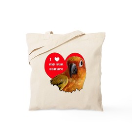 CafePress Sun Conure Love Tote Bag Reusable Natural Beige Canvas Shopping Bag
