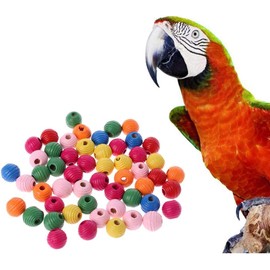 50Pcs/Bag Colour Wooden Bird Parrot Bite Multipurpose Colorful DIY Beads Decoration Accessories Pet Supplies