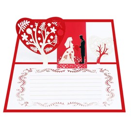 Wedding Card 3D Greeting Card Wedding Pop Up Wedding Cards with Envelope for Wedding Congratulations Invitation