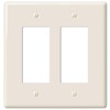 Amerelle 3000RRBT Metro Wallplate, 2 Rocker, Ceramic, Biscuit, 1-Pack