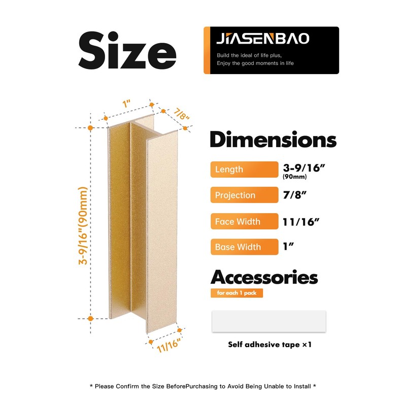 JIASENBAO 5 Pack Self- Adhesive Gold Cabinet Pulls 3-9/16" Length