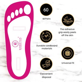 KobbTan 60Pairs Spray Tan Feet Pads Disposable & Economic for Spray tanning,Use in Tanning booth,Sunless Tanning at Home or Beauty Salon-Non Slip-Comfortable-Hygienic-Ultra Bronzing (Red.,)