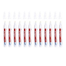 12 Pieces Tiles Joint Repair Pens Waterproof Grout Tiles Pen with Replacement Nibs Tiles Repair Marker Pens for Tiles Glass Wall Floor (White Ink)