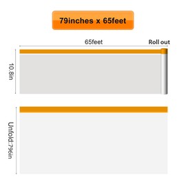 Anyknow Pre-Taped Masking Film 79inch x 65ft (3 Rolls) - Wide Plastic Painting Drop Cloth for Doors & Floors - Protective Film for SUV & Truck Painting