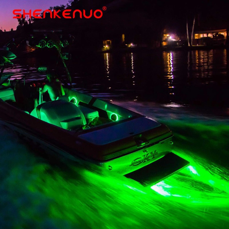SHENKENUO Green 5M LED Boat Lights Kit Waterproof Pod Bright