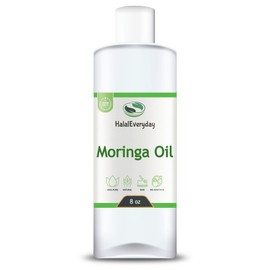 HalalEveryDay Moringa Oil - 100% Pure Natural Unrefined Virgin Organic | Cosmetic & Food Grade | For Skin, Body, Hair & Face (8 oz.)