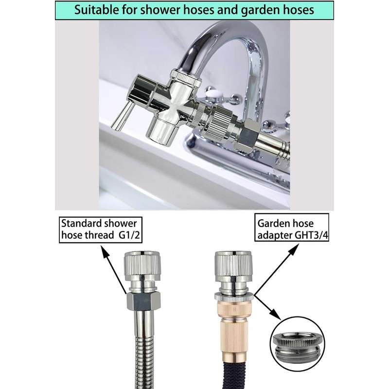 Brass Faucet Diverter Valve with Quick Connection, Adapter From Sink