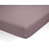 Sábana bajera adjustable de algodón orgánico color néctar. Cama de