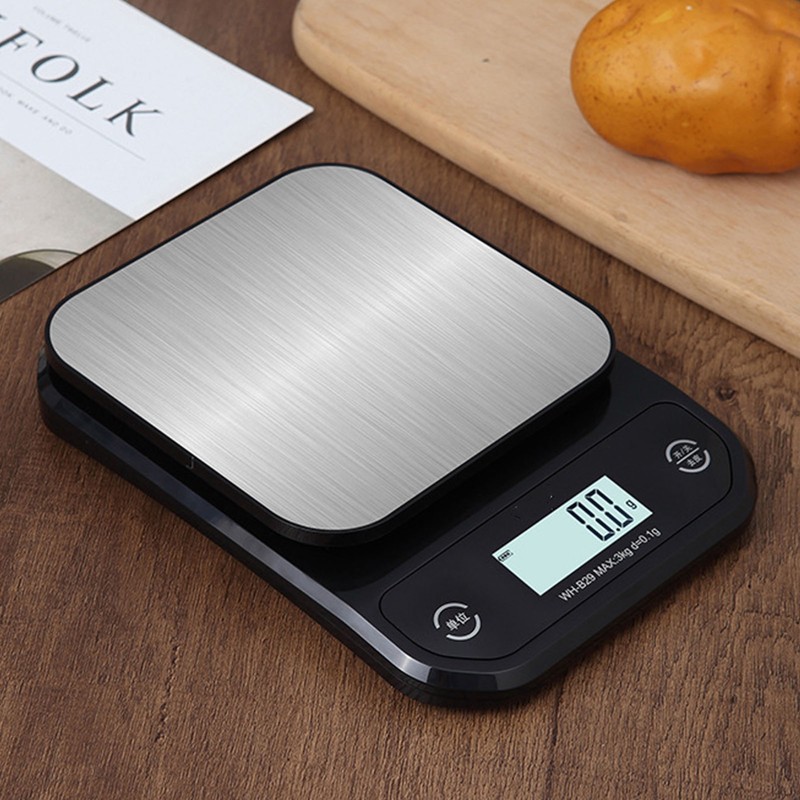 Electric Kitchen Food Scale Stainless Steel ABS Waterproof Clear Display