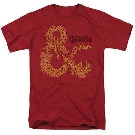 Dungeons & Dragons Dicey Ampersand Unisex Adult T-Shirt for Men and Women, Cardinal, X-Large