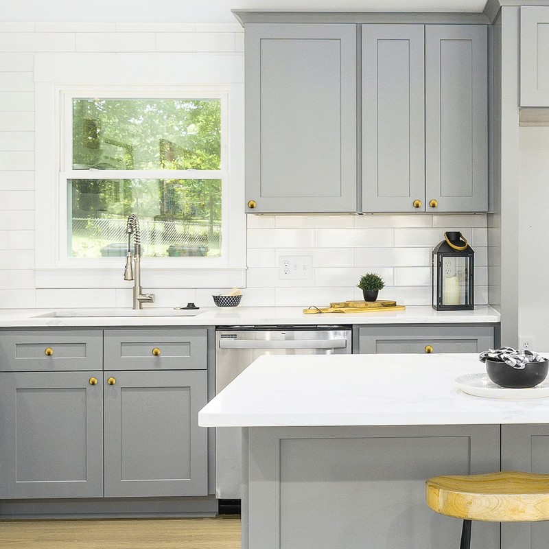 Ravinte 25 Pack Cabinet Knobs - Brushed Brass & Zinc