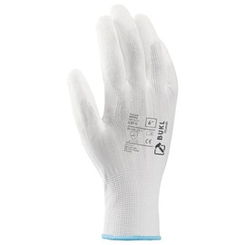 3Kamido BUKL Work Gloves - Non-Slip Assembly Gloves Seamless, Repairs, Automotive Industry, Fine Work, Car Service, Workshop, Size 9 (12 Pairs), White