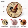 TAHEAT 14 Inch Rustic Rooster Wall Clock Retro Silent Non