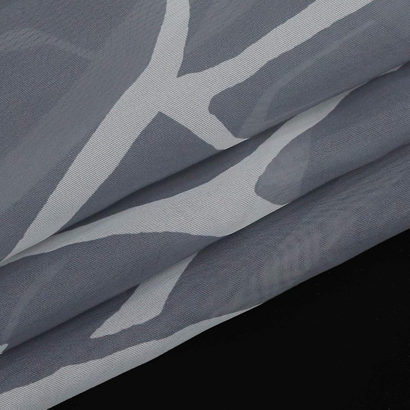 HongYa Kitchen Curtain, Voile, Bistro Curtain with Loops, Transparent Curtain