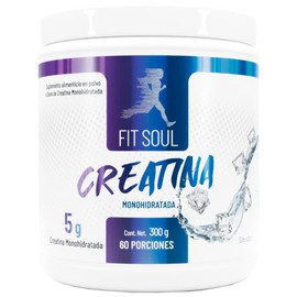 Fit Soul Creatina Monohidratada de Alta Pureza en Polvo Sin Sabor, Preworkout, Alto Rendimiento | 60 Servicios | 300g.