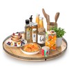 24" Lazy Susan Oak Wood Turntable Organizer for Cabinet, Farmhouse