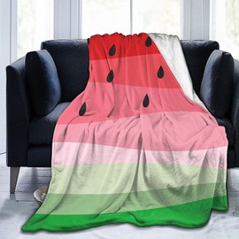 Fun Fruit Watermelon Blanket Soft Lightweight Throw Blankets Cozy Flannel Bed Throws for Sofa Couch Travel Home Room Bedroom Decor Gifts for Girls Boys Women 50"x40"