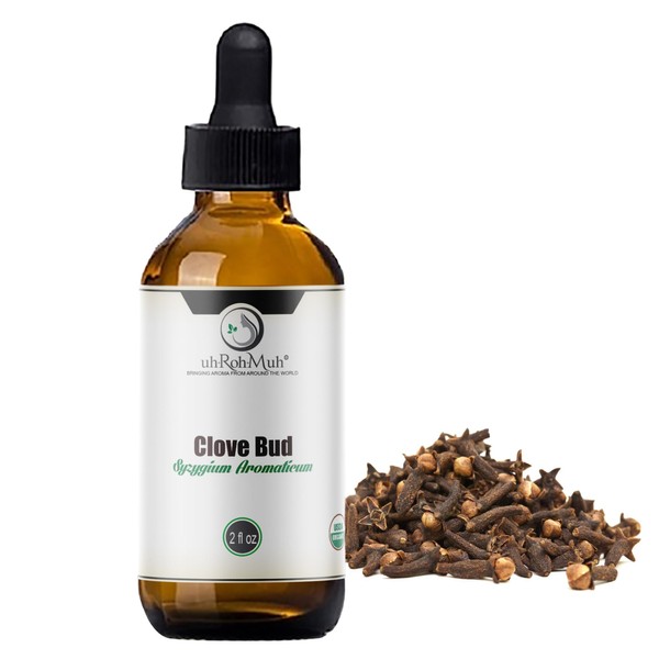 uh*Roh*Muh Pure Organic Clove Bud Essential Oil - Captivating Spicy Aroma - USDA Certified Organic Essential Oil - Perfect for Aromatherapy and Candles - Sourced from Sri Lanka 2oz