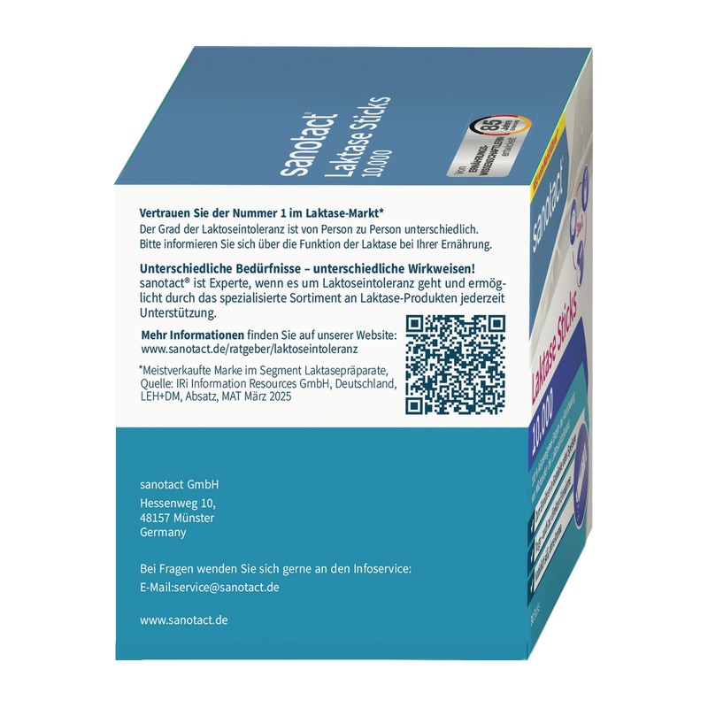 sanotact Laktase Sticks 10.000 – 30 Sticks – 3-in-1 Laktase