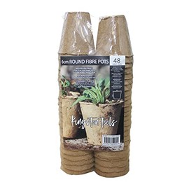 Kingston Tools Round Fibre Pots 6cm Gardening Pot — Peat-Free Biodegradable Wood Pulp — Ideal for Seeds, Seedlings and Cutting Pack of 48