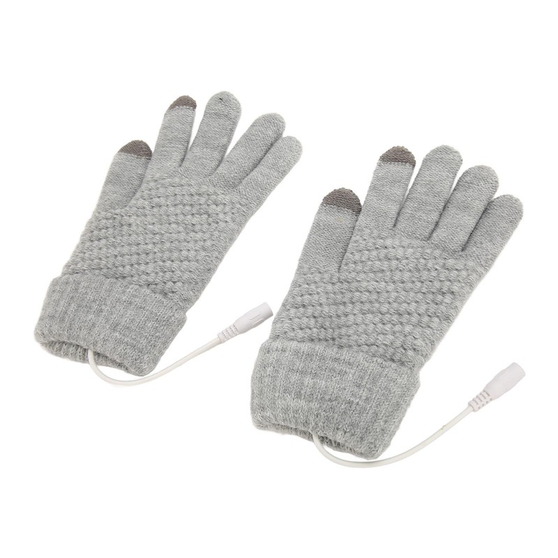 USB Heated Gloves Thicken Detachable Electronic Warming Knitted Gloves for