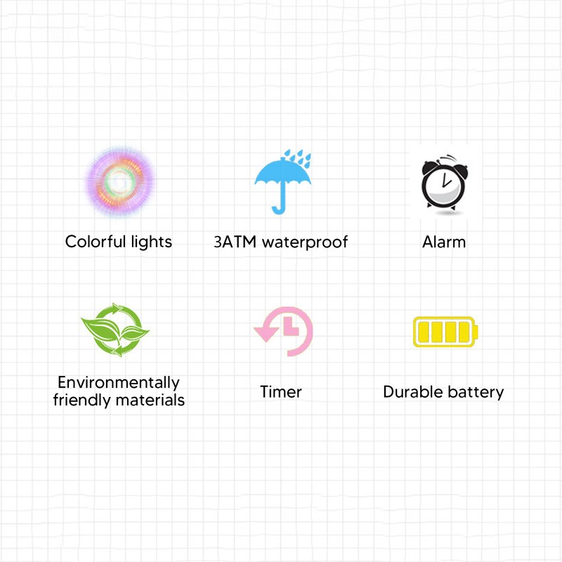 Boy Digital Watch Cartoon Waterproof Stylish Multifunctional LED Backlight Sports