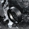 King Will Basic 8mm Black Tungsten Carbide Ring for Men