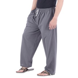 CandyHusky Baggy Sweatpants Men Cotton, Drawstring Lounge Pants, Relaxed Fit, Ideal for Comfort Grey S