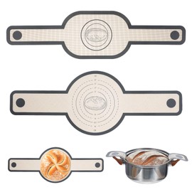 YBEATY 2 Pcs Silicone Bread Sling Oval And Round Dutch Oven Liner Non Stick Easy Clean Reusable Baking Mat With Long Handles Sourdough Bread Baking Tools Supplier Liner (Gray)
