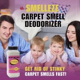 SMELLEZE Natural New Carpet Smell Deodorizer, Carpet Odor Eliminator Powder - Deodorizes All New Carpets, Rugs & Upholstery, 2 lb. Powder