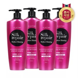 Elastin [실크테라피]엘라스틴 실크리페어 샤이닝 골드 샴푸 550ml X 4개 Silk Therapy Elastin Silk Repair Shining Gold Shampoo 550ml x 4