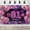 81st Birthday Decorations IMISI Happy Birthday Banner Pink Birthday Backdrop