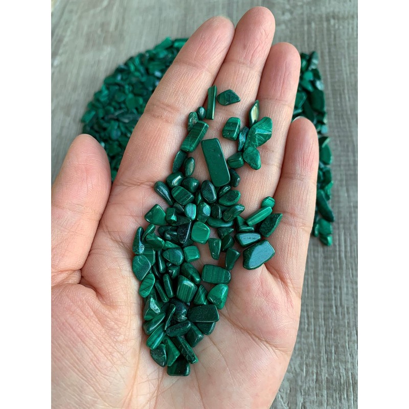 Malachite Chips – Natural Mini Malachite Stones, Crushed Undrilled Malachite,