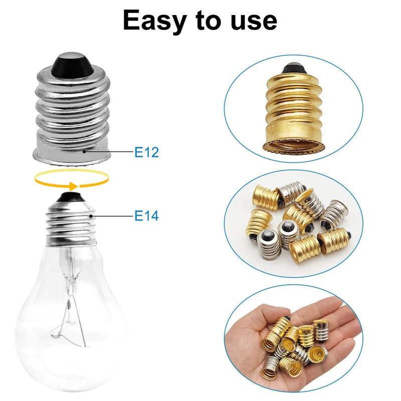 10 Pack E14 to E12 Adapter Converter, E14 to E12