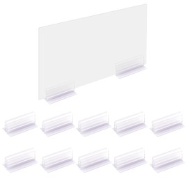 PEUTIER 10pcs Sign Holder, Adhesive Base Sign Holders Multipurpose Sneeze Guard Holder Place Card Holder Table Sign Stands for Counters Warehouses