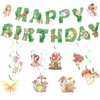 9Pcs Fairies Birthday Party Decorations Glittery Green Fairy Happy Birthday