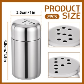 Piriuuo 2 Pcs Stainless Steel Salt and Pepper Shakers, Metal Salt and Pepper Shakers Durable Spice Shaker with Holes "S" and "P" Caps Salt Pepper Shaker Set Salt Shakers for Kitchen Counter Camping