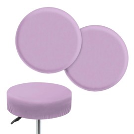 Wanyint Lavender Print Stool Covers Round 12-14 Inch Washable Bar Stool Slipcovers Anti-Slip Round Stool Chair Covers Saddle Stool Covers-2 Count