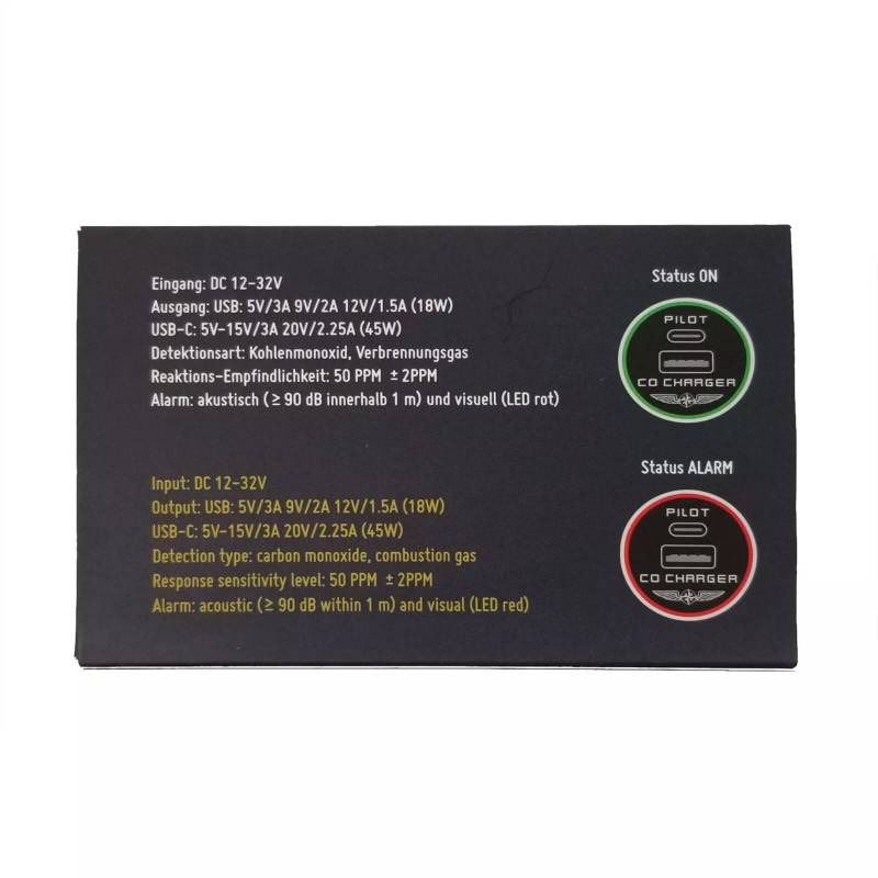 DESIGN 4 PILOTS Aircraft Carbon Monoxide Detector CO Alarm and