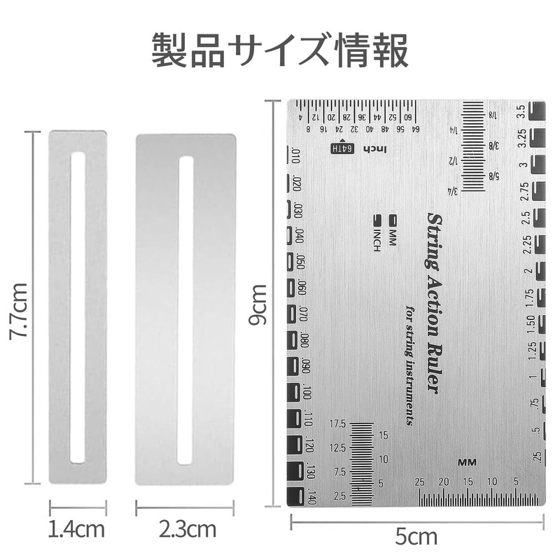 String Height Gauge Guitar String Height Ruler Set of 3