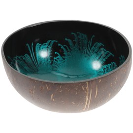 Cabilock Natural Coconut Bowl Shell Bowls Key Bowl for Entryway Table Candy Container Nuts Holder Bowl for Decoration(Blue)