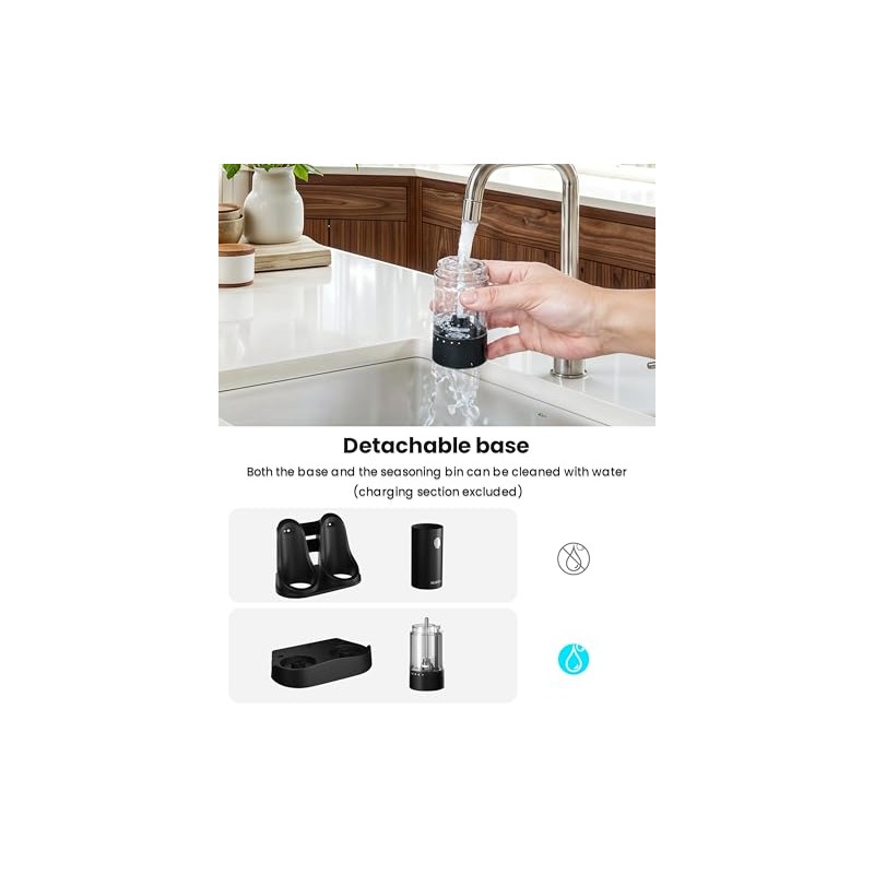 Rechargeable Electric Salt and Pepper Grinder Set with LED Light