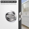 PATIKIL Round Recessed Door Lock, Stainless Steel 304 Hidden Recessed
