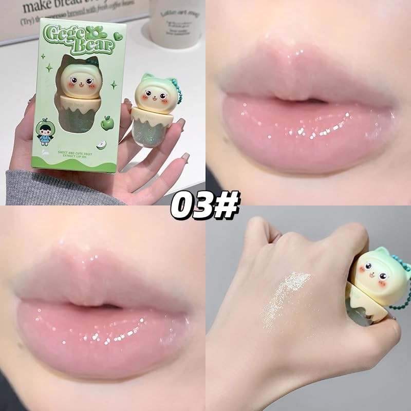 Petansy Cute Lip Gloss for Girls, 4Pcs Fruity Flavors Moisturizing